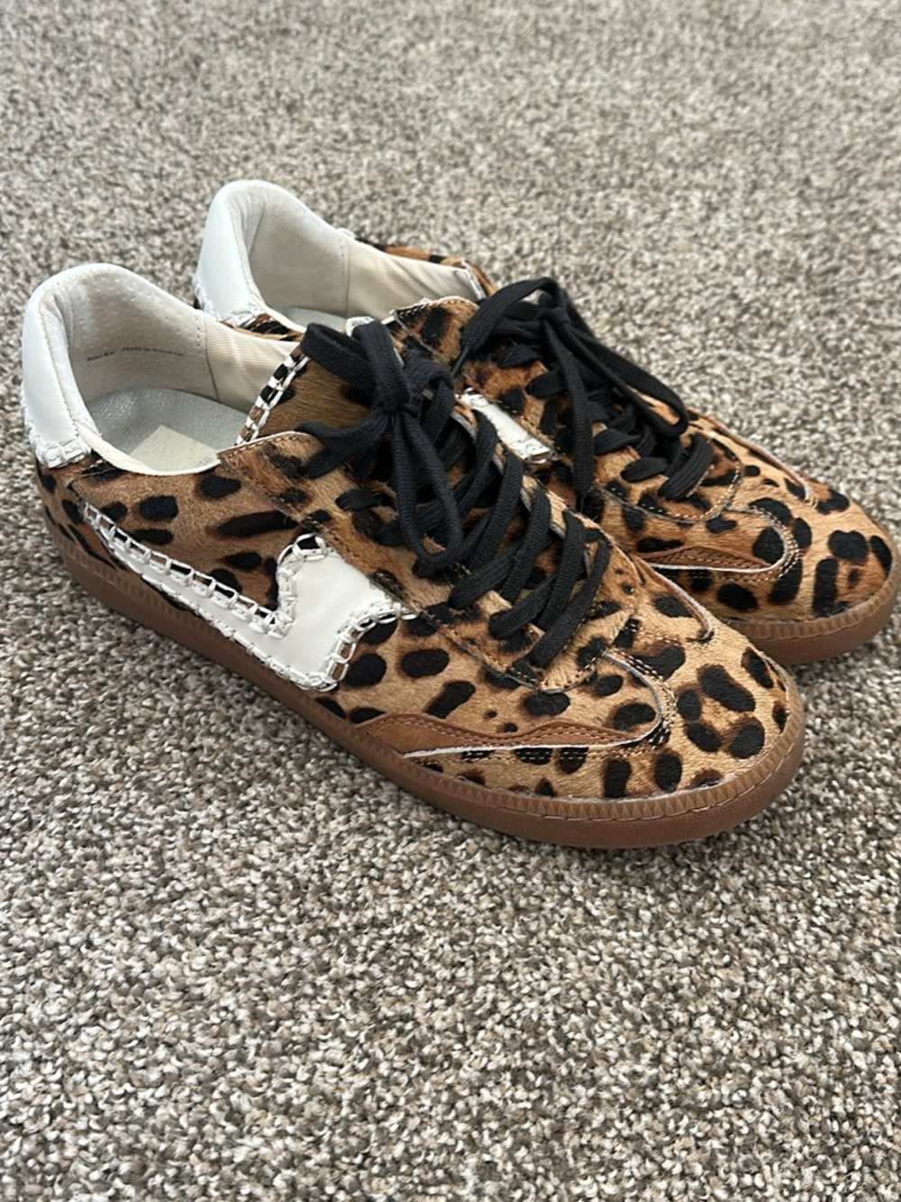 Dolce Vita Leopard Print Sneakers with White Stitch Accents